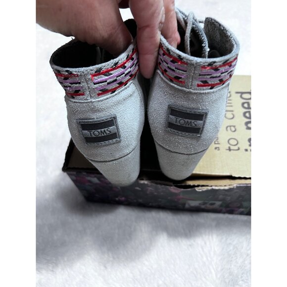 Toms desert wedge grey trim bootie women size 7 - Picture 5 of 7